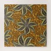 Afrikaanse Abstracte Bloemen Batik Stijl Legpuzzel (Horizontaal)