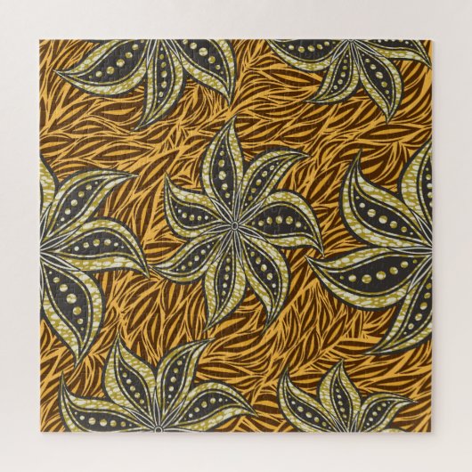 Afrikaanse Abstracte Bloemen Batik Stijl Legpuzzel (Verticaal)