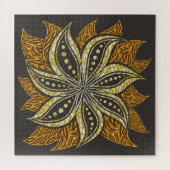 Afrikaanse Abstracte Bloemen Batik Stijl Legpuzzel (Horizontaal)