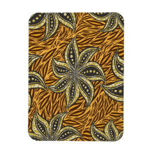 Afrikaanse Abstracte Bloemen Batik Stijl Magneet