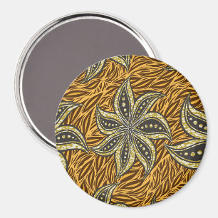 Afrikaanse Abstracte Bloemen Batik Stijl Magneet