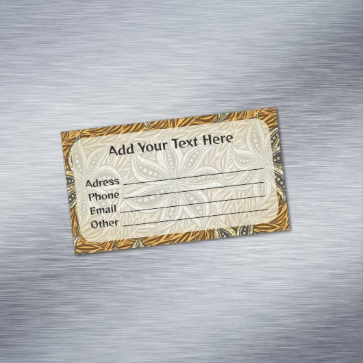 Afrikaanse Abstracte Bloemen Batik Stijl Magnetisch Visitekaartje (Voorbeeld)