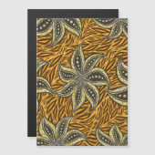 Afrikaanse Abstracte Bloemen Batik Stijl Magnetische Uitnodiging (Voorkant / Achterkant)