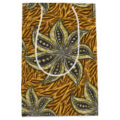 Afrikaanse Abstracte Bloemen Batik Stijl Medium Cadeauzakje (Voorkant)
