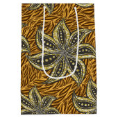 Afrikaanse Abstracte Bloemen Batik Stijl Medium Cadeauzakje (Achterkant)