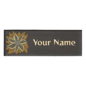 Afrikaanse Abstracte Bloemen Batik Stijl Naambadge (Voorkant)