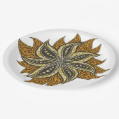 Afrikaanse Abstracte Bloemen Batik Stijl Papieren Bordje (Gekanteld)