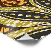 Afrikaanse Abstracte Bloemen Batik Stijl Perfect Poster (Hoek)