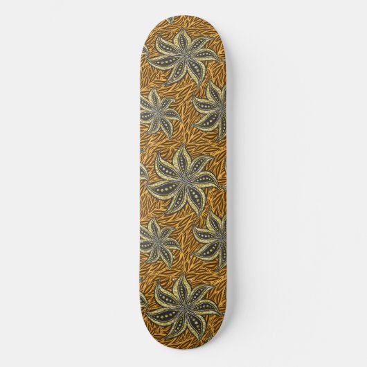 Afrikaanse Abstracte Bloemen Batik Stijl Persoonlijk Skateboard (Voorkant)