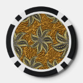 Afrikaanse Abstracte Bloemen Batik Stijl Poker Chips (Achterkant)