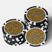 Afrikaanse Abstracte Bloemen Batik Stijl Poker Chips (Opstapeling)