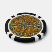 Afrikaanse Abstracte Bloemen Batik Stijl Poker Chips (Enkel)