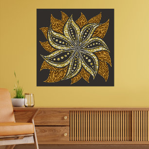 Afrikaanse Abstracte Bloemen Batik Stijl Poster