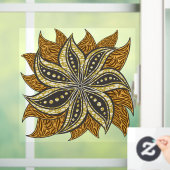 Afrikaanse Abstracte Bloemen Batik Stijl Raamsticker (Huis)