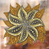 Afrikaanse Abstracte Bloemen Batik Stijl Raamsticker (Vel 2)