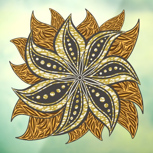 Afrikaanse Abstracte Bloemen Batik Stijl Raamsticker (Vel 3)