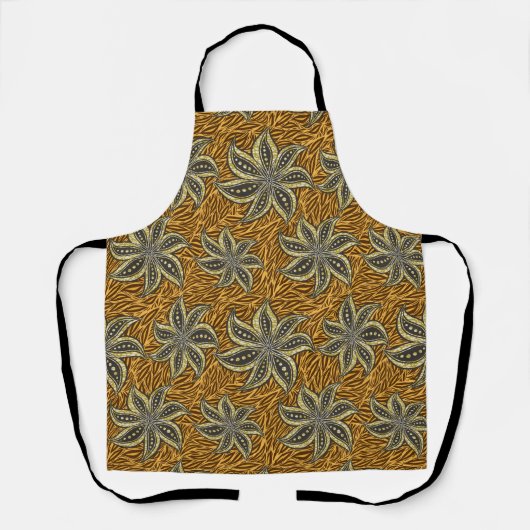 Afrikaanse Abstracte Bloemen Batik Stijl Schort (Voorkant)
