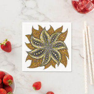 Afrikaanse Abstracte Bloemen Batik Stijl Servet