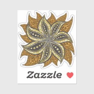 Afrikaanse Abstracte Bloemen Batik Stijl Sticker