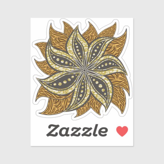 Afrikaanse Abstracte Bloemen Batik Stijl Sticker (Vel)