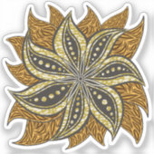 Afrikaanse Abstracte Bloemen Batik Stijl Sticker (Voorkant)