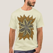 Afrikaanse Abstracte Bloemen Batik Stijl T-shirt (Voorkant)
