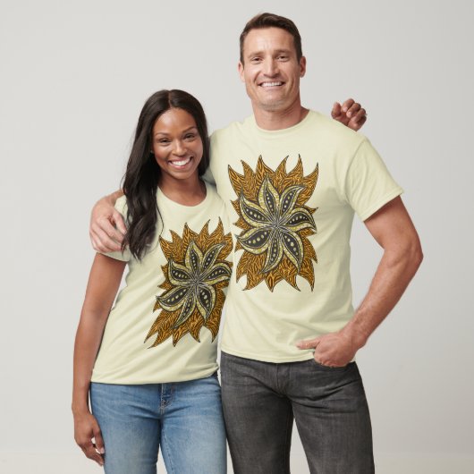 Afrikaanse Abstracte Bloemen Batik Stijl T-shirt (Unisex)