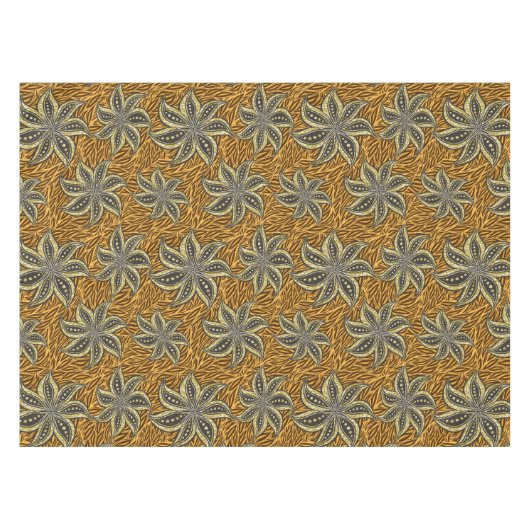 Afrikaanse Abstracte Bloemen Batik Stijl Tafelkleed (Voorkant (Horizontaal))
