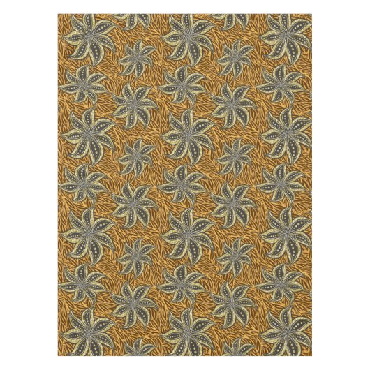 Afrikaanse Abstracte Bloemen Batik Stijl Tafelkleed (Voorkant)