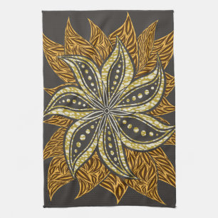 Afrikaanse Abstracte Bloemen Batik Stijl Theedoek