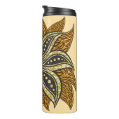 Afrikaanse Abstracte Bloemen Batik Stijl Thermosbeker (Geroteerd rechts)