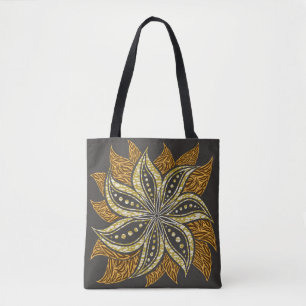 Afrikaanse Abstracte Bloemen Batik Stijl Tote Bag