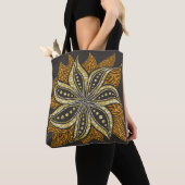 Afrikaanse Abstracte Bloemen Batik Stijl Tote Bag (Dichtbij)