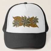 Afrikaanse Abstracte Bloemen Batik Stijl Trucker Pet (Voorkant)
