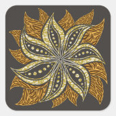 Afrikaanse Abstracte Bloemen Batik Stijl Vierkante Sticker (Voorkant)