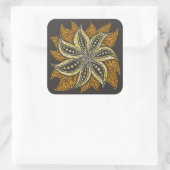 Afrikaanse Abstracte Bloemen Batik Stijl Vierkante Sticker (Tas)