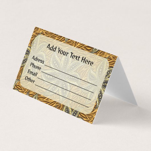 Afrikaanse Abstracte Bloemen Batik Stijl Visitekaartje (Voorkant)