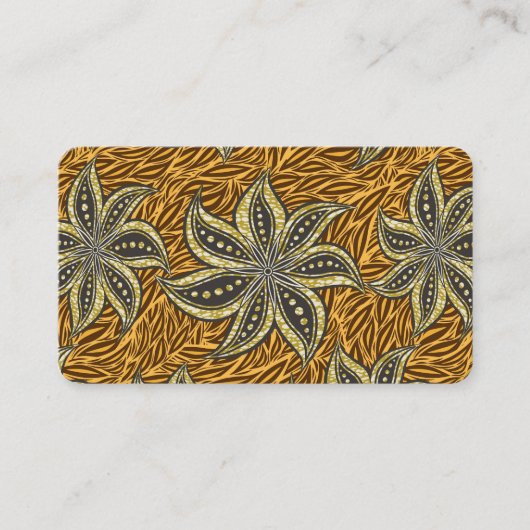 Afrikaanse Abstracte Bloemen Batik Stijl Visitekaartje (Voorkant)