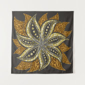 Afrikaanse Abstracte Bloemen Batik Stijl Wandkleed (Voorkant (horizontaal))