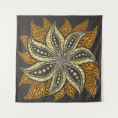 Afrikaanse Abstracte Bloemen Batik Stijl Wandkleed (Voorkant)