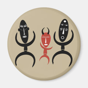 Afrikaanse abstracte dansende figuren magneet