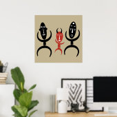 Afrikaanse abstracte dansende figuur poster (Thuiskantoor)