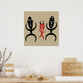 Afrikaanse abstracte dansende figuur poster (Keuken)