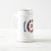 Afrikaanse Abstracte gezichten Stein Bierpul (Voorkant links)