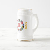 Afrikaanse Abstracte gezichten Stein Bierpul (Voorkant rechts)