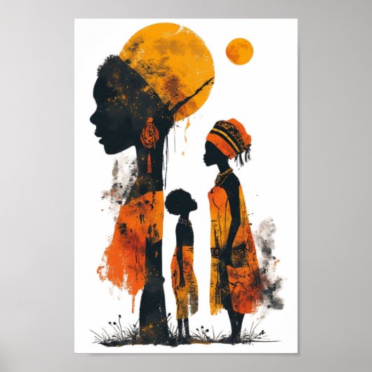 afrikaanse abstracte kunst poster (Voorkant)