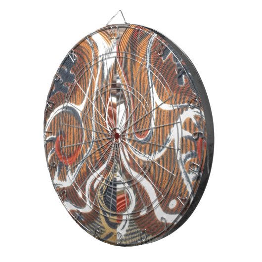 Afrikaanse Abstracte kunst Print Dartbord (Voorkant Rechts)