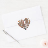 Afrikaanse Abstracte kunst Print Hart Sticker (Envelop)