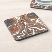 Afrikaanse Abstracte kunst Print Onderzetter (Linkerzijde)