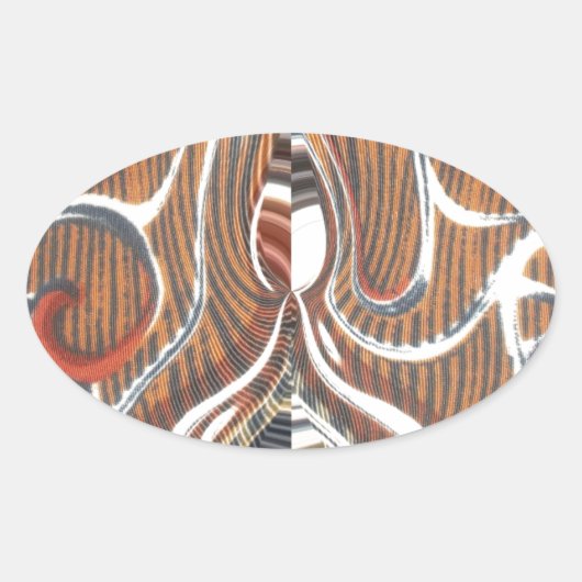 Afrikaanse Abstracte kunst Print Ovale Sticker (Voorkant)